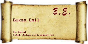 Buksa Emil névjegykártya